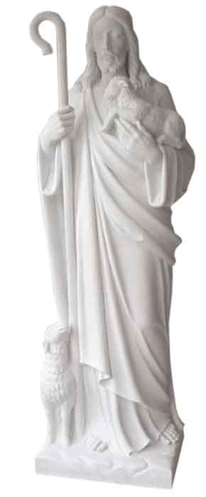 Good Shepherd Hand Carved Marble Statue