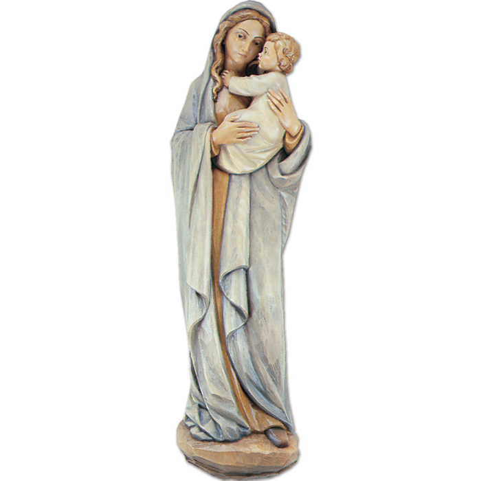 Madonna and Child Full Color Statue