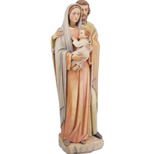 Holy Family Hand Carved Wood or Marble Statue