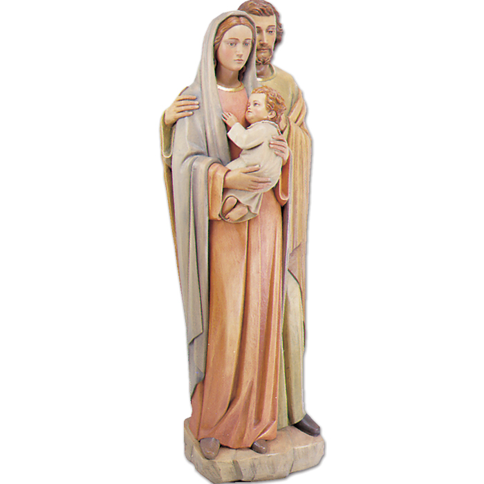 Holy Family Hand Carved Wood or Marble Statue