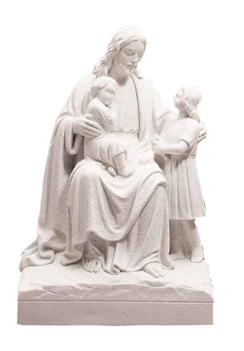 Seated Jesus with Children Marble Statue