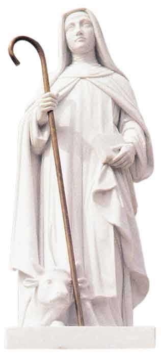 St. Brigid Hand Carved Marble Statue