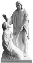 St. Thomas the Apostle and Jesus Christ Marble Statue