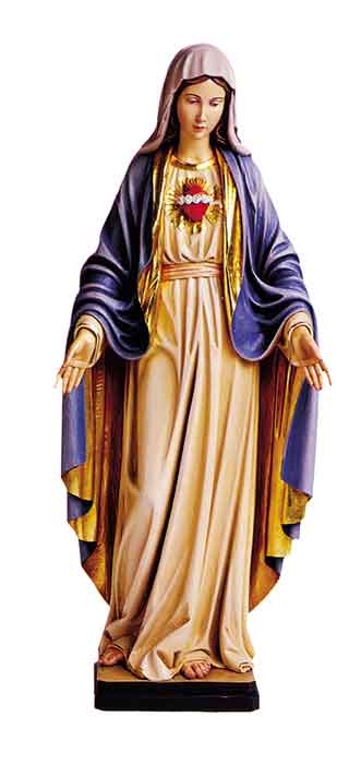 Immaculate Heart of Mary Full Color Full Round Statue