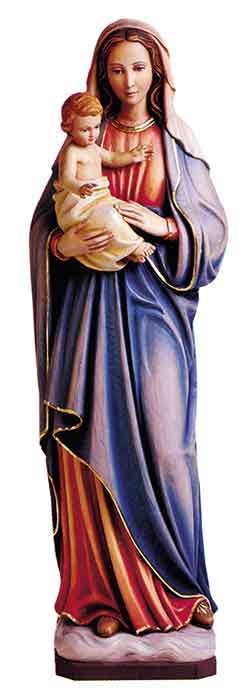 Madonna and Child Full Color Full Round Statue