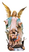 Guardian Angel with Children Full Color Statue