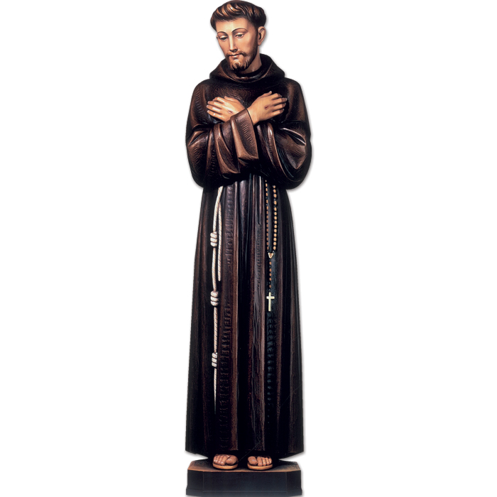 St. Francis of Assisi Hand Carved Wood Statue
