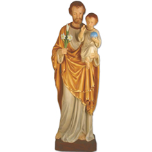 St. Joseph and Child Cast Fiberglass Statue