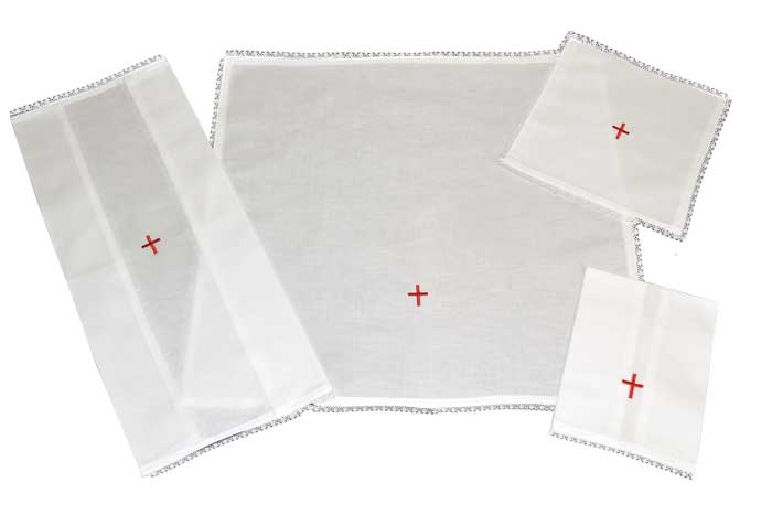 Mass Linens Set with Embroidered Red Cross