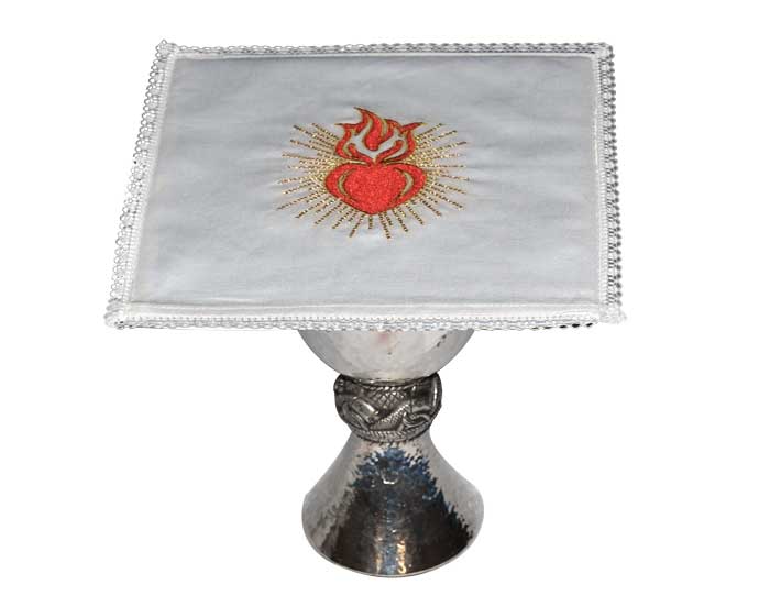 Chalice Pall with Sacred Heart Design. 93-2012. Tonini Church Supply