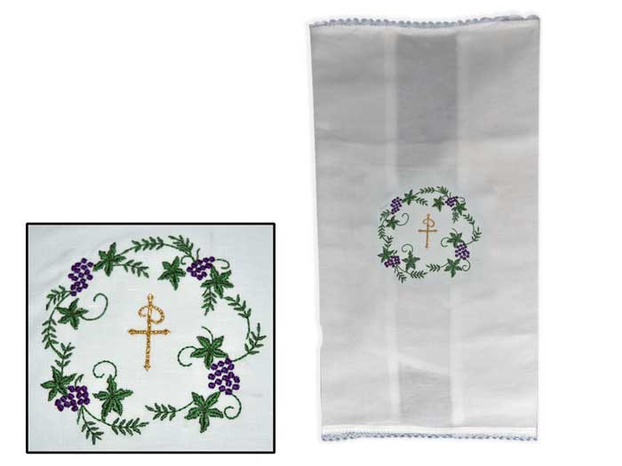 Purificator With Chi Rho, Grapes and Leaves Design