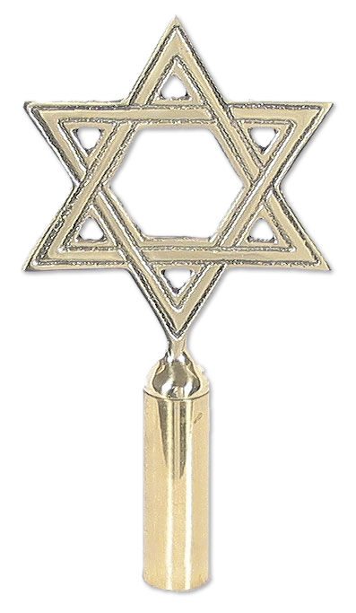 Brass Star of David Flag Pole Topper