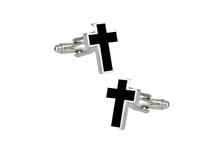 Cross Cufflinks, Black