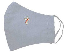 White Deacon Cross Liturgical Face Mask