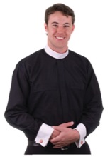 Easy Care Black Neckband Collar Clergy Shirt