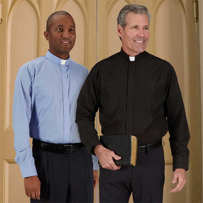 Long Sleeve Tab Collar Summer Comfort Clergy Shirt