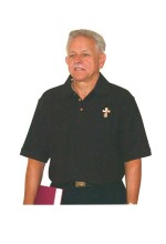 Black Short Sleeve Deacon Clergy Polo