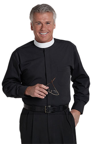 Black Neckband Collar Clergy Shirt