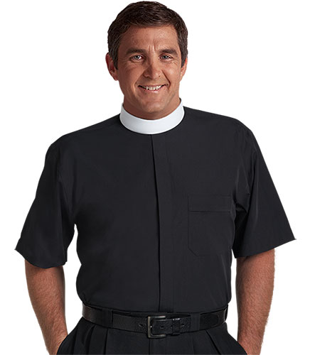Black Neckband Collar Clergy Shirt