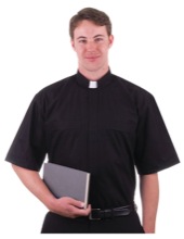 Easy Care Black Tab Collar Clergy Shirt