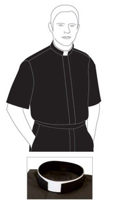 Black Roman Collar Torino European Clergy Shirt