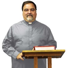 Full Size Grey Tab Collar Clergy Shirt