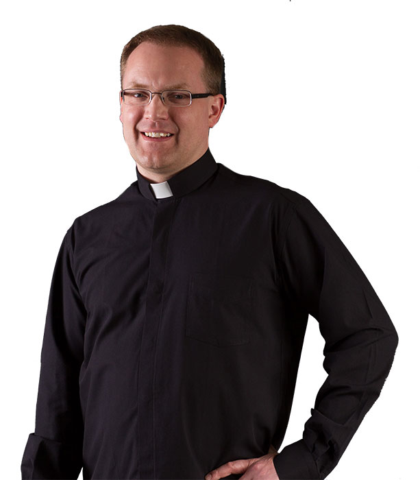 Black Tab Collar Long Sleeve Clergy Shirt