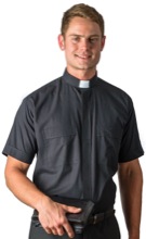 Black Tab Collar Clergy Shirt