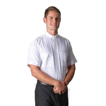 White Tab Collar Clergy Shirt