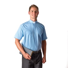 Sky Blue Tab Collar Clergy Shirt