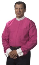 Purple Neckband Collar Clergy Shirt