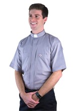 Grey Deacon Short Sleeve Clergy Shirt