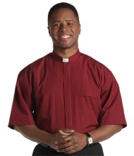 Burgundy Clergy Shirt