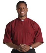 Burgundy Clergy Shirt