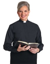 Black Woman's Tab Collar Clergy Shirt