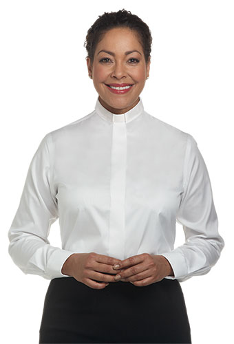 White Woman's Tab Collar Clergy Shirt