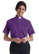 Purple Woman's Tab Collar Clergy Shirt