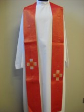 Embroidered Cross Overlay Stole