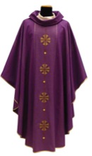 Purple Embroidered Maltese Cross Chasuble