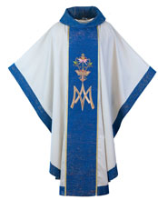 Blessed Mother Chasuble With Banded Sleeves