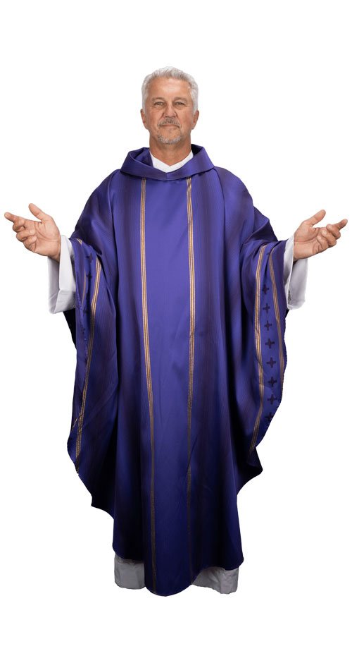 Purple Cross Lined Chasuble