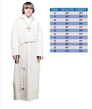 Pure White Zipper Front Hooded Altar Server Alb