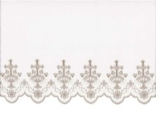 White Silk Embroidery  Chalice and Cross Design