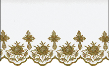 Gold Metallic Lame Embroidery  Cross Design