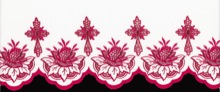 Silk Embroidered 6 1/2" Depth  Cross and Flower Design