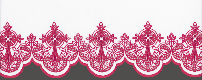 Silk Embroidered 6 1/2" Depth  Ornate Cross Design