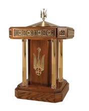 Holy Spirit Dove Design Wood Baptismal Font