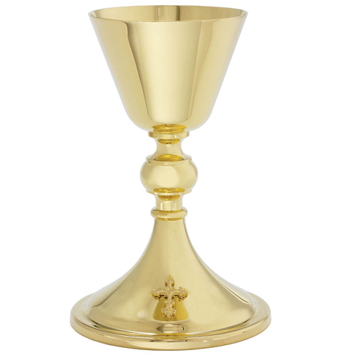 High Polish Gold Plated Cross Design Chalice