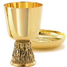 12 Apostle Base Gold Plated Chalice with Paten