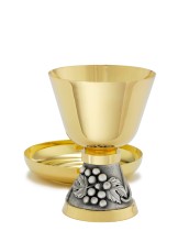 Silver Grape Leaf Gold Plated Chalice